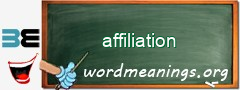 WordMeaning blackboard for affiliation